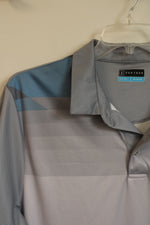 PGA Tour Gray and Blue Athletic Polo Shirt | XL