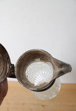 Vintage Cut Glass Silver Plated Claret Pitcher