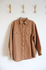 Faded Glory Fleece Lined Tan Button Down Shacket | L