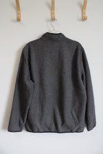 NEW Eddie Bauer Gray Fleece Lined 1/4 Buttoned Jacket | L