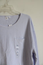 NEW Gap Lavender Waffle Knit Pocket Long Sleeved Top | XXL