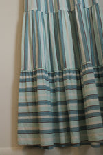 Lands' End Blue Striped Ruffle Bottom Maxi Dress | M-T
