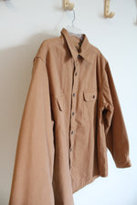 Faded Glory Fleece Lined Tan Button Down Shacket | L