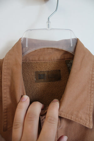 Faded Glory Fleece Lined Tan Button Down Shacket | L