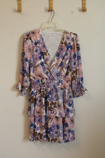 Emily Wonder Purple Floral Tiered Ruffle Dress | S