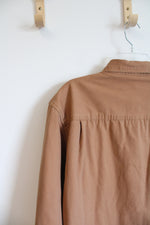 Faded Glory Fleece Lined Tan Button Down Shacket | L