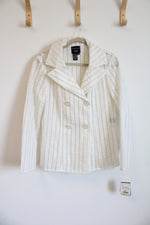 NEW Doncaster Cream Semi-Sheer Striped Jacket | 8