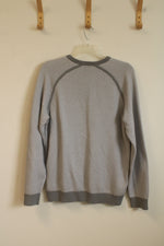 L.L. Bean Gray Knit Long Sleeve Sweater with Gray Contrast | XL-T