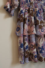 Emily Wonder Purple Floral Tiered Ruffle Dress | S