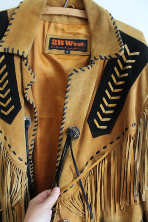 Vintage 3B West Fringe Leather Jacket | L