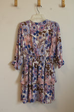 Emily Wonder Purple Floral Tiered Ruffle Dress | S