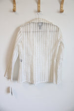 NEW Doncaster Cream Semi-Sheer Striped Jacket | 8