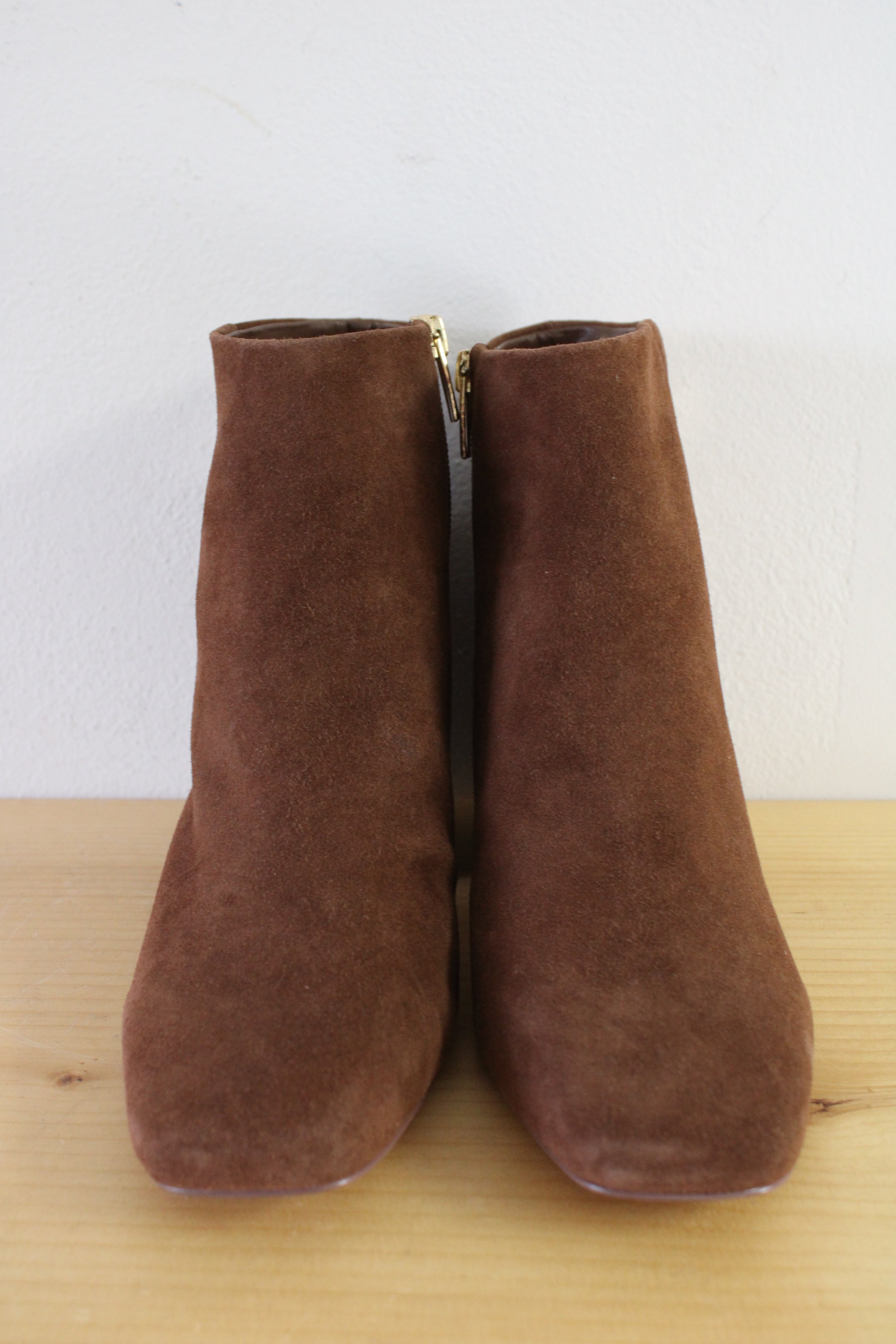 NEW Vince Camuto Suede Brown Ankle Heel Boots | Size 7.5