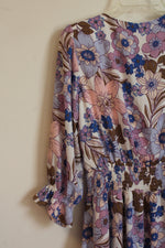 Emily Wonder Purple Floral Tiered Ruffle Dress | S