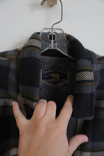 Freedom Foundry Tan & Gray Plaid Fleece Lined Shacket | XXL