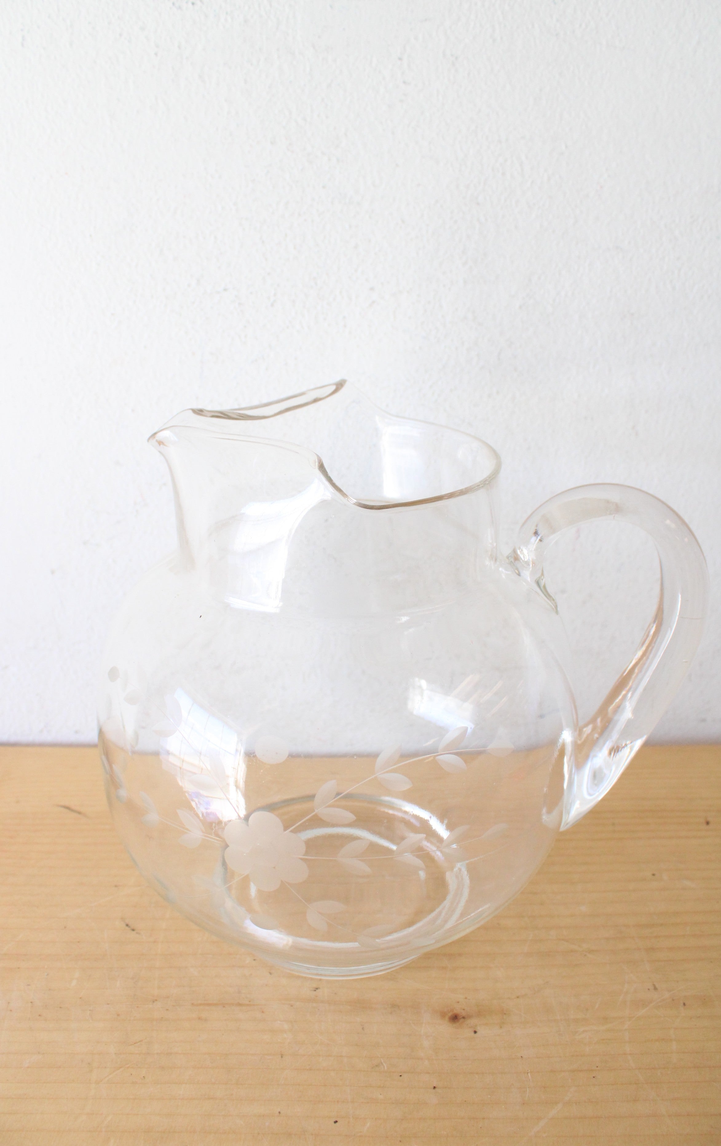 Princess House Vintage Heritage Pattern Glass Pitcher & Cup Set