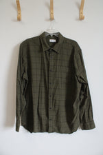 Gap Standard F it Green & Black Plaid Flannel Shirt | XXL
