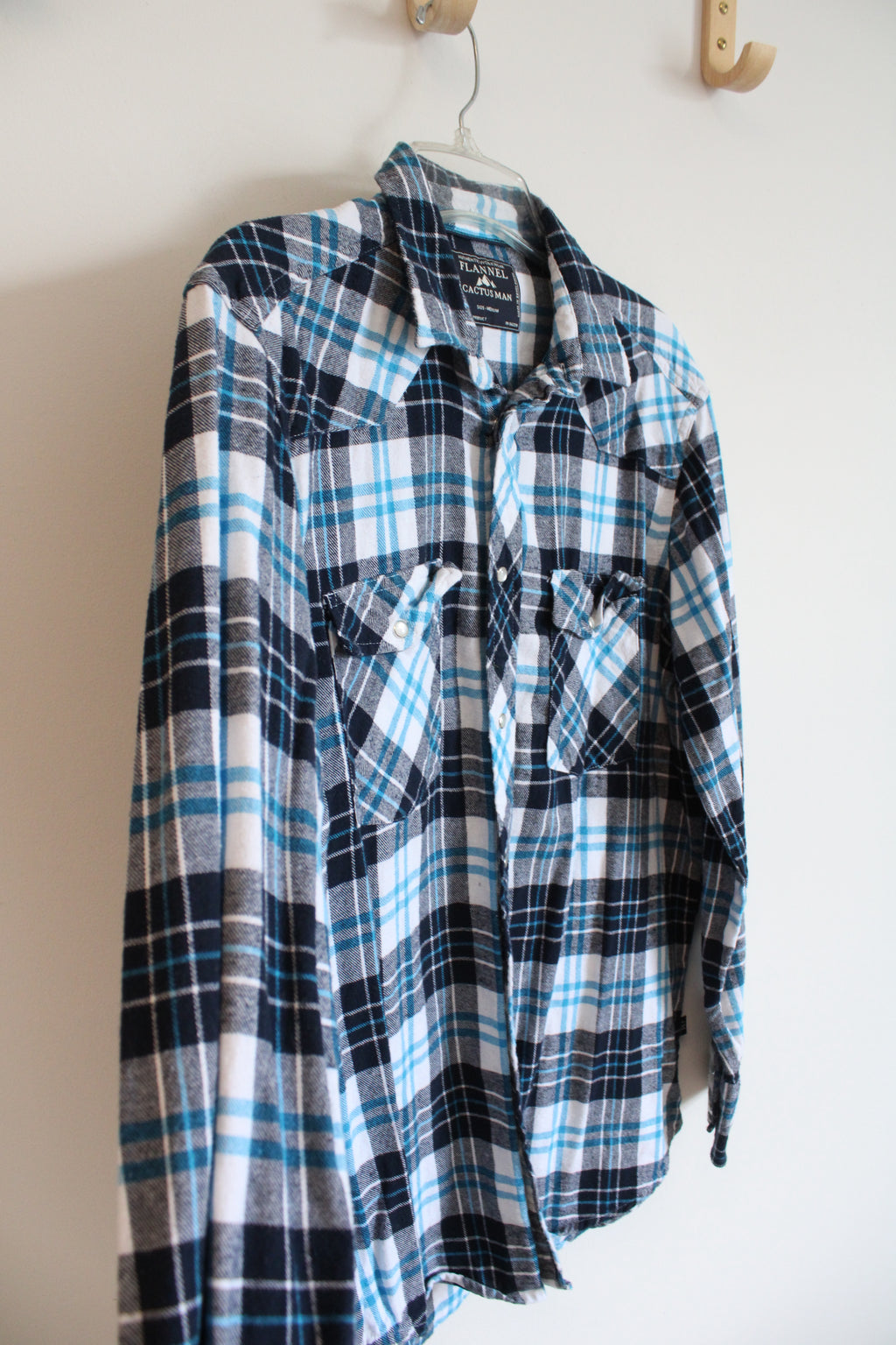 Cactus Man Blue & White Flannel Shirt | M