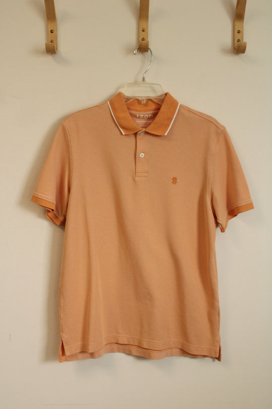 Izod Light Orange Knit Polo Shirt | M