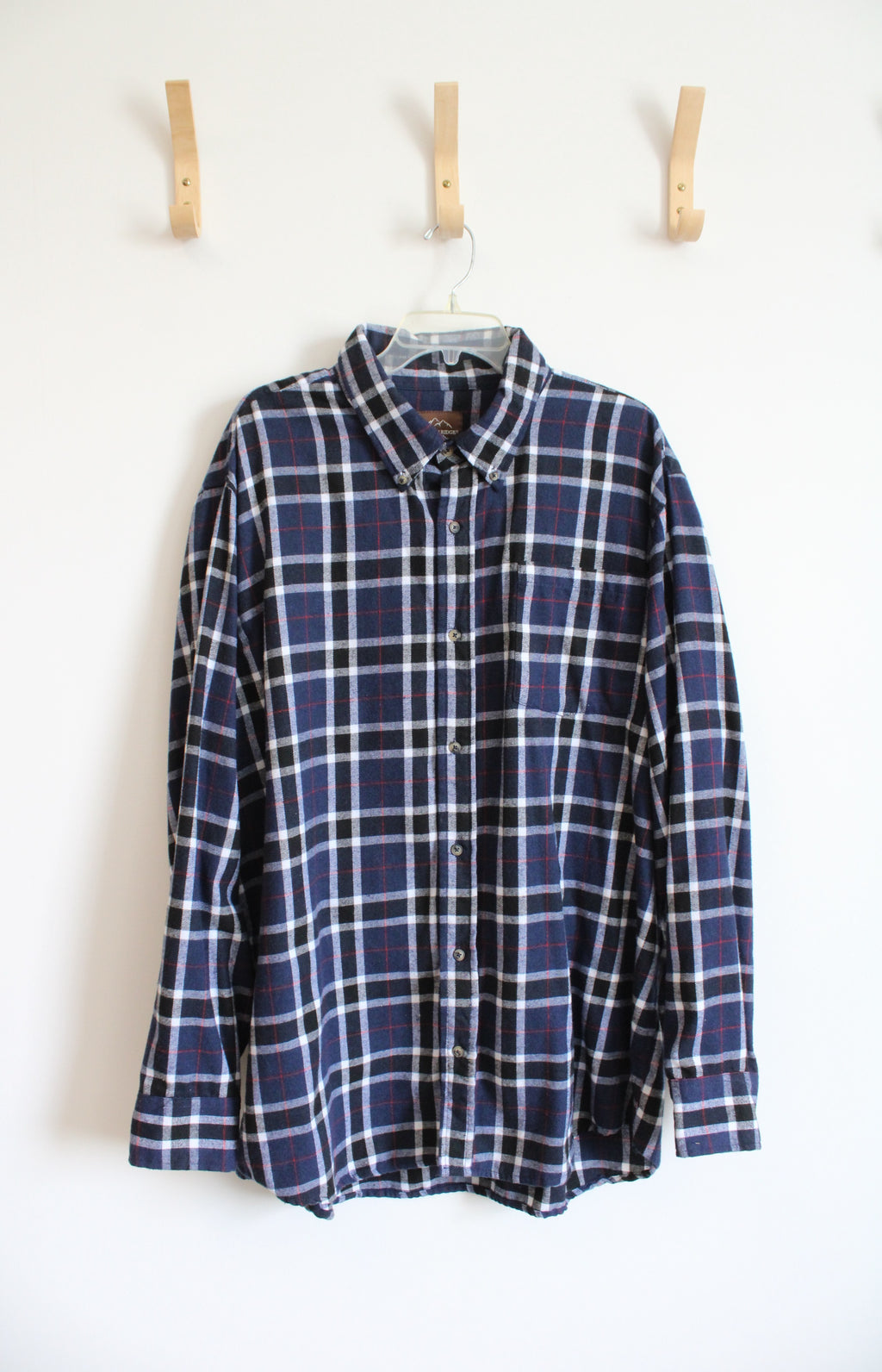 Mountain Ridge Navy Red & White Flannel Shirt | 3XL Tall