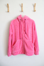 White Mark Cozy Collection Pink Sherpa Full Zip Jacket | M