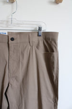 NEW Active Flex Waistband Slim Fit Travel Tan Pants | 36X32