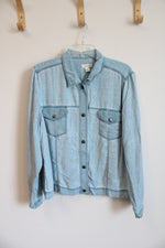 Christopher & Banks Chambray Blue Top | XL