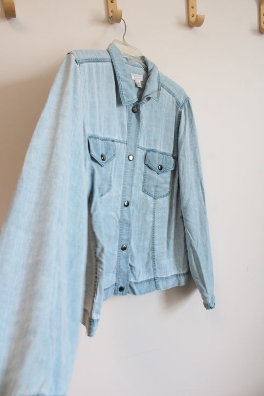 Christopher & Banks Chambray Blue Top | XL
