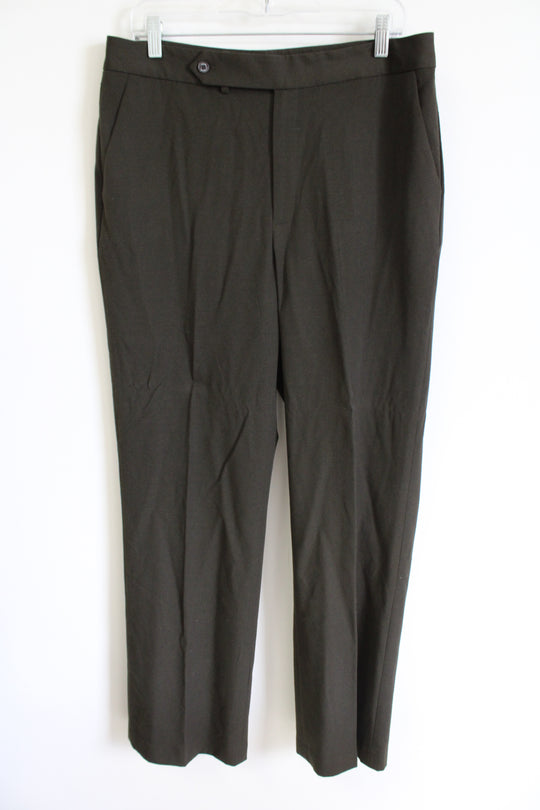 Chaps Dark Olive Green Trouser Pants | 12