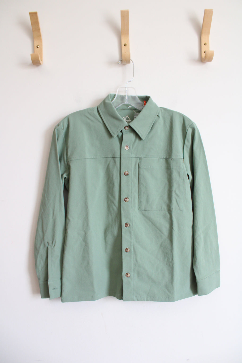 NEW Wild Rye Ingrid Technical Green Button Down Top | 0