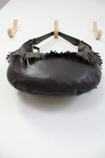 NEW MICHAEL Michael Kors Brown Soft Leather Fringe & Studs Hobo Bag