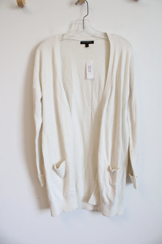 NEW Banana Republic Wool Blend Long Cream Cardigan | M