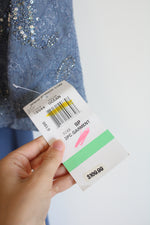 NEW R&M Richards Blue Sequined Paisley Dress & Top Set | 8 Petite