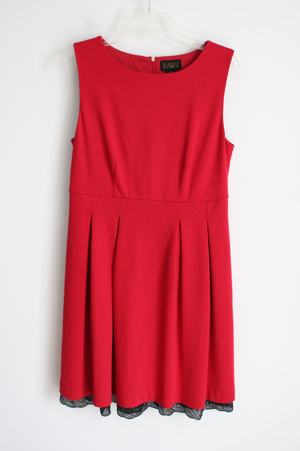 Iman Red Pleated Dress | M