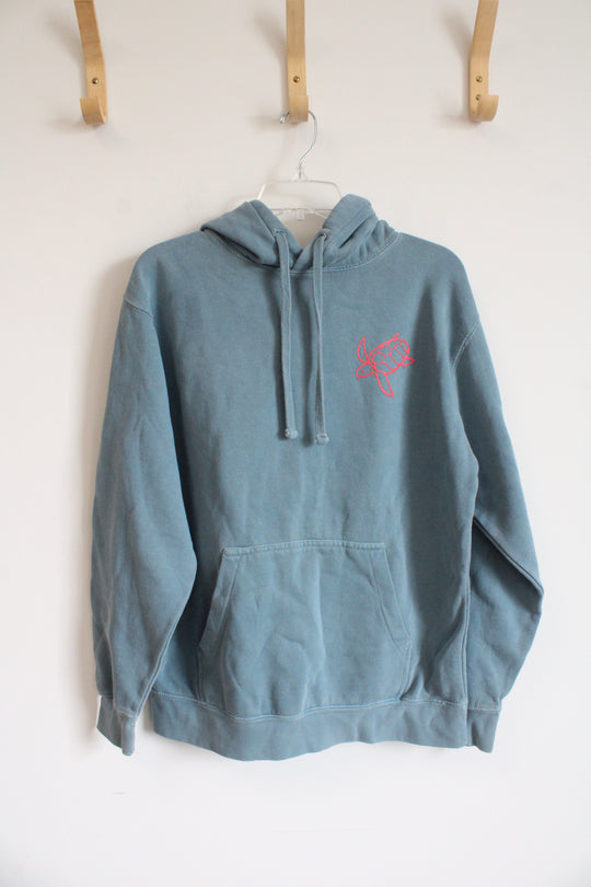 Comfort Colors Dusty Blue Makai Turtle Hoodie | S