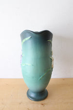 Vintage Roseville Pottery Freesia Dark Teal Ceramic Pitcher