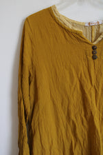 Surya Cotton Mustard Asymmetrical Top | M
