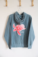 Comfort Colors Dusty Blue Makai Turtle Hoodie | S