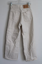 Calvin Klein Cropped Wide Leg Beige Jean | 24W