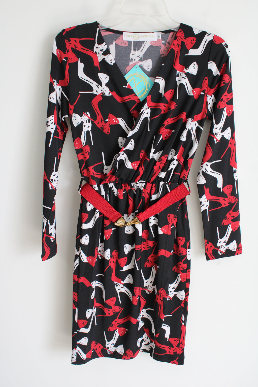 NEW Tracy Negoshian Black Red Heel Dress | XS