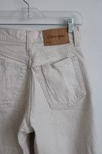 Calvin Klein Cropped Wide Leg Beige Jean | 24W