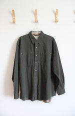 Vintage L.L. Bean Olive Green Flannel Lined Shacket | L