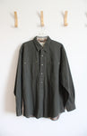 Vintage L.L. Bean Olive Green Flannel Lined Shacket | L