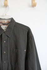 Vintage L.L. Bean Olive Green Flannel Lined Shacket | L