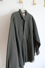 Vintage L.L. Bean Olive Green Flannel Lined Shacket | L