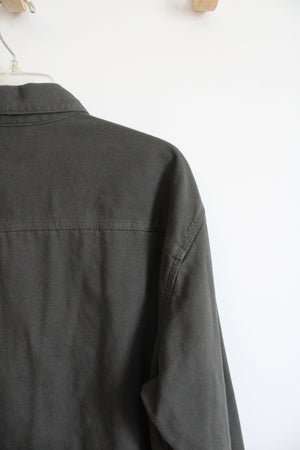 Vintage L.L. Bean Olive Green Flannel Lined Shacket | L