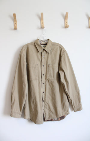 Vintage L.L. Bean Tan Flannel Lined Shacket | M