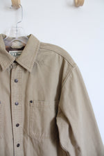 Vintage L.L. Bean Tan Flannel Lined Shacket | M