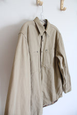 Vintage L.L. Bean Tan Flannel Lined Shacket | M