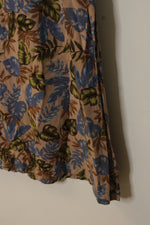 Sag Harbor Tan and Blue Floral Sleeveless Dress | M
